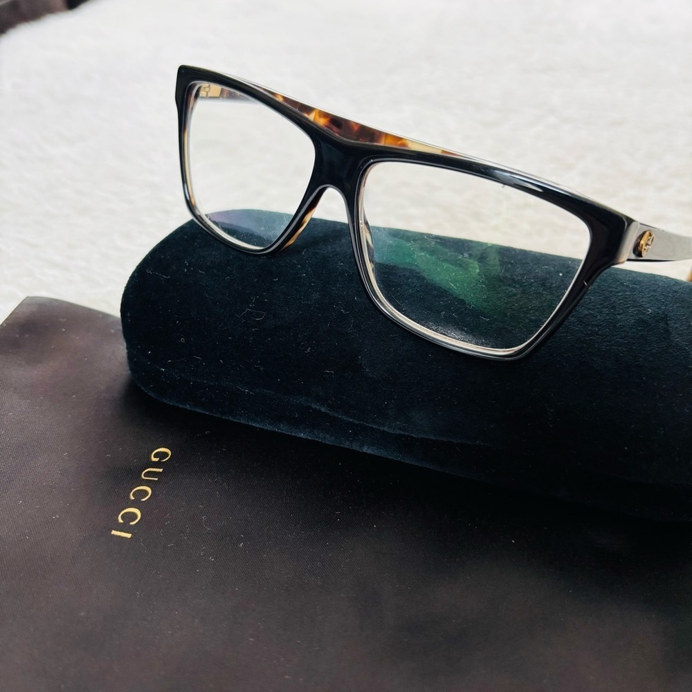 Gucci GG3545 Black/Tortoise Unisex Eyeglasses Frame Only w/ Case/Dustbag - Picture 13 of 16